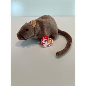 Ty Beanie Baby 1999 Tiptoe the Rat Beanbag Plush Toy P.E. Pellets JL